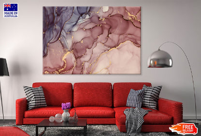 Pink Brown & Gold Abstract Design Print 100% Australian Made