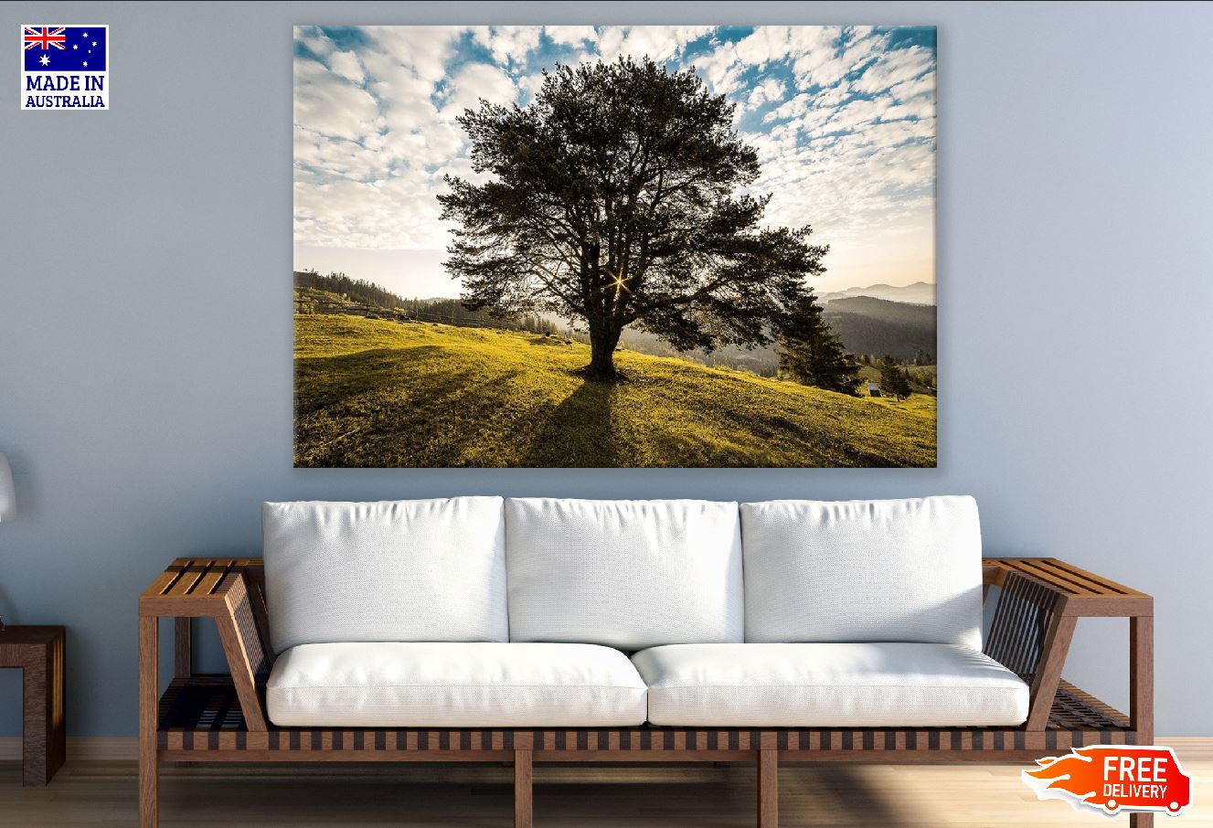 Landscape Tree Sunset Photograph Print 100% Australian Made