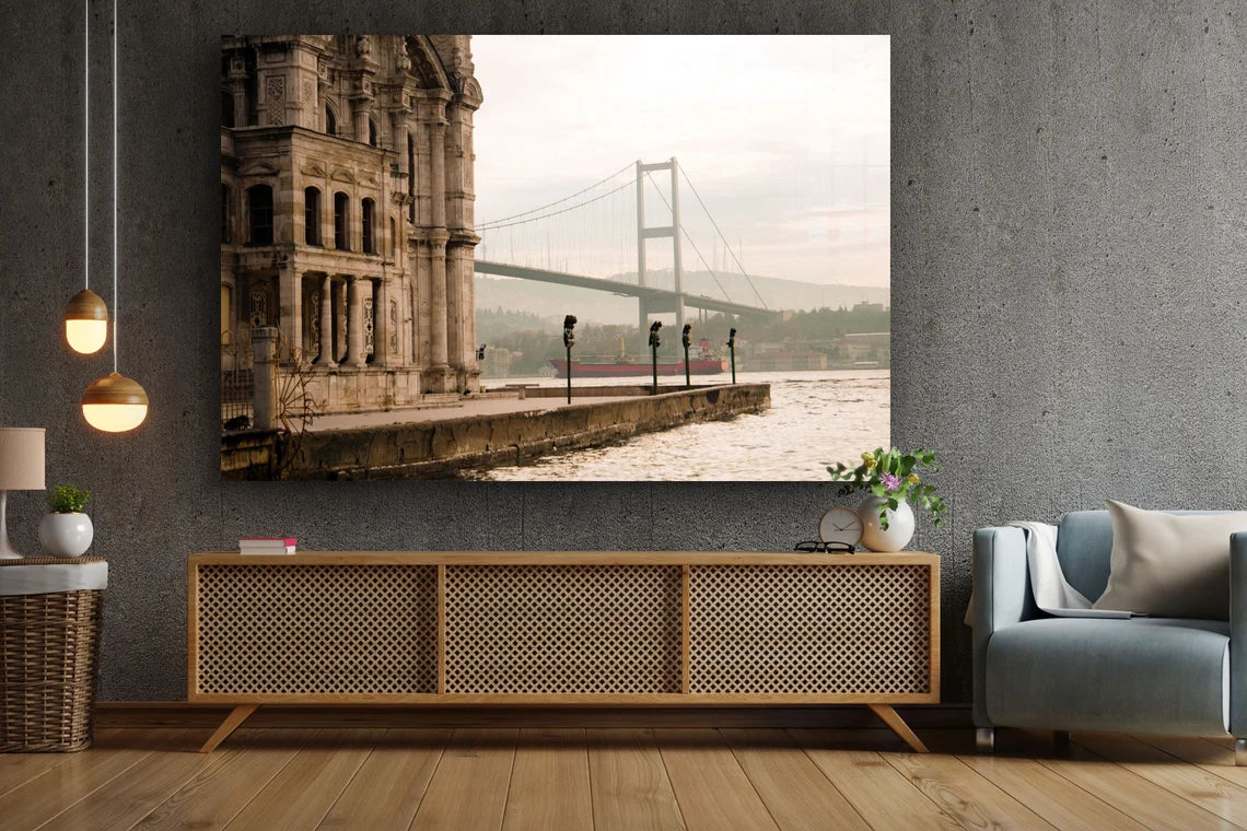 Bridge Beach View Print Tempered Glass Wall Art 100% Made in Australia Ready to Hang