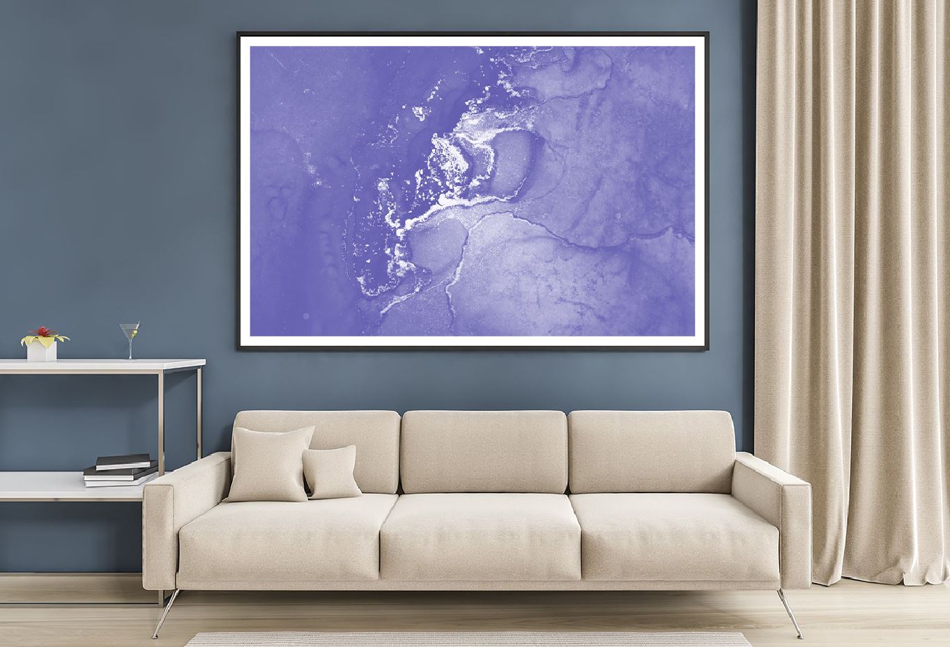 Purple & White Abstract Fluid Design Home Decor Premium Quality Poster Print Choose Your Sizes