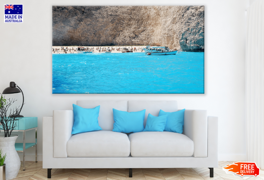 Boat On Sea & Forest View Print 100% Australian Made