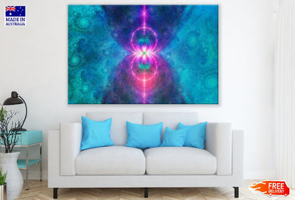 Blue & Pink Digital Art Abstract Design Print 100% Australian Made