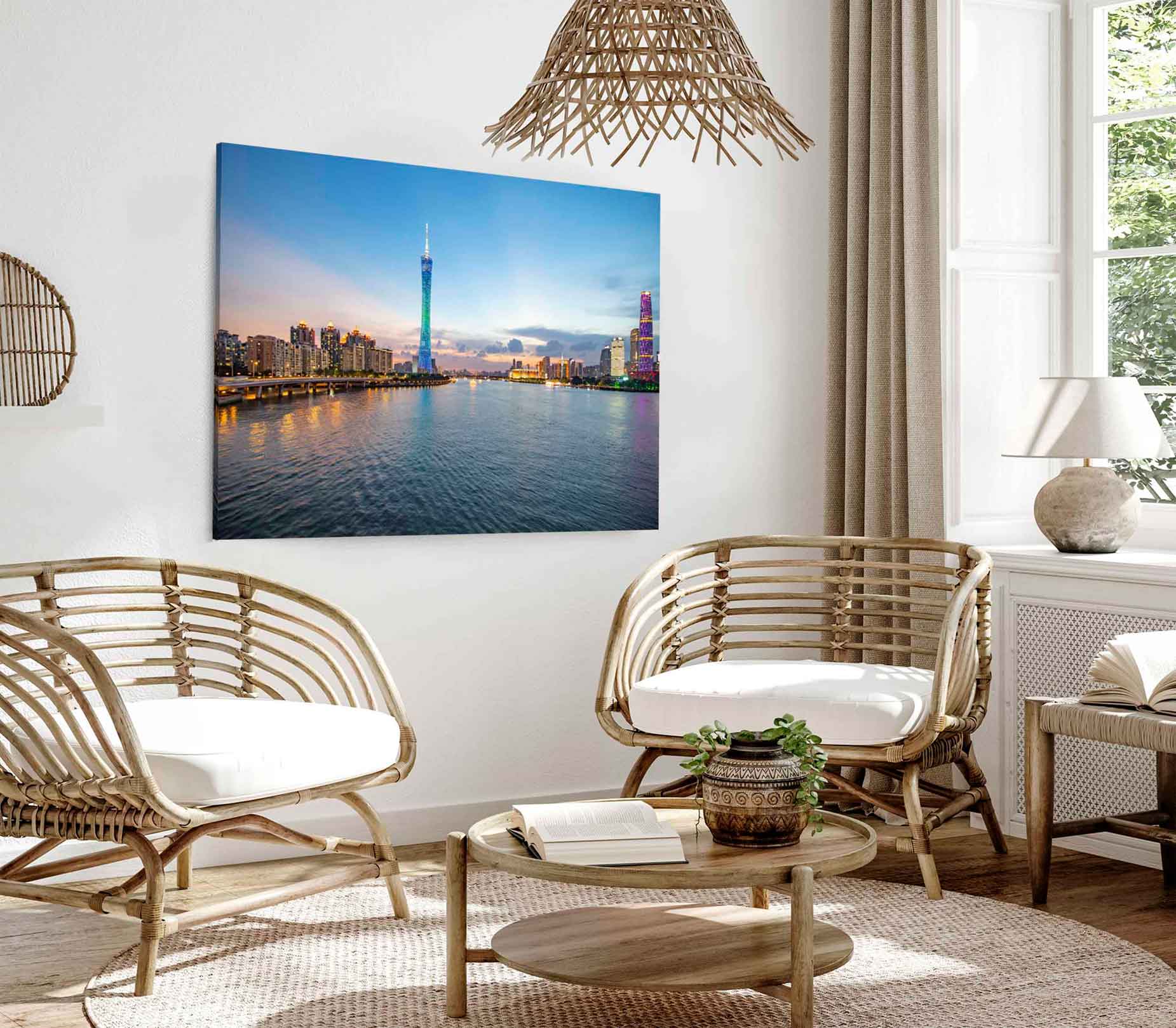 Bella Home Nur Sultan City Sunset Photograph Print Canvas Ready to hang