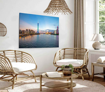 Bella Home Nur Sultan City Sunset Photograph Print Canvas Ready to hang