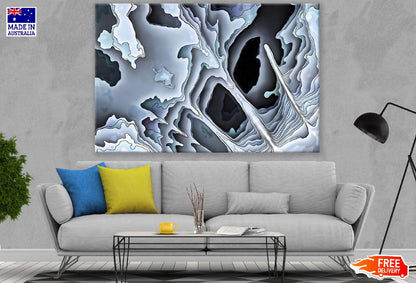 Grey & Black 3D Digital Abstract Design Print 100% Australian Made