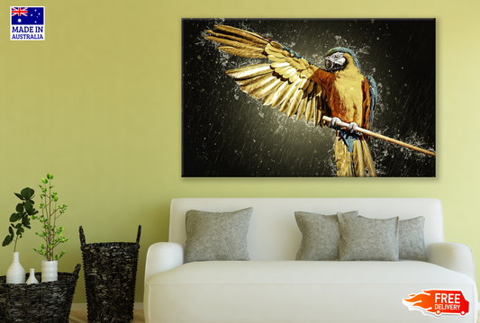 Mackow Bird Showing Wings in Rain Print 100% Australian Made