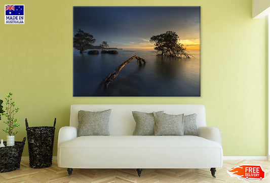 Marine Trees on Lake Sunset View Photograph Print 100% Australian Made