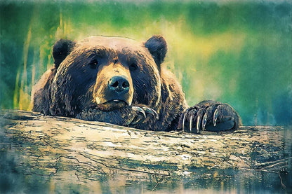 Bear Near Tree Trunk Photograph Home Decor Premium Quality Poster Print Choose Your Sizes