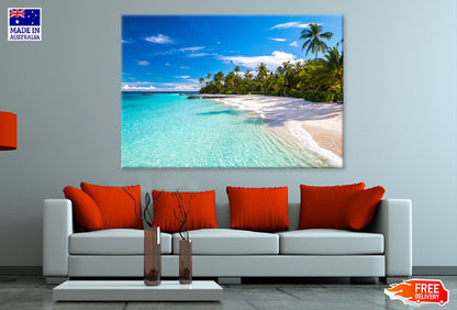 Typical Blue Beach Photograph in Maldives Print 100% Australian Made