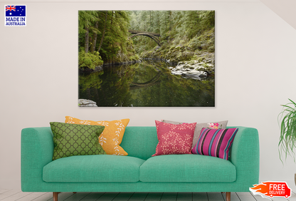 Bridge On River & Forest View Print 100% Australian Made
