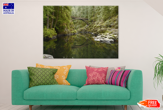Bridge On River & Forest View Print 100% Australian Made