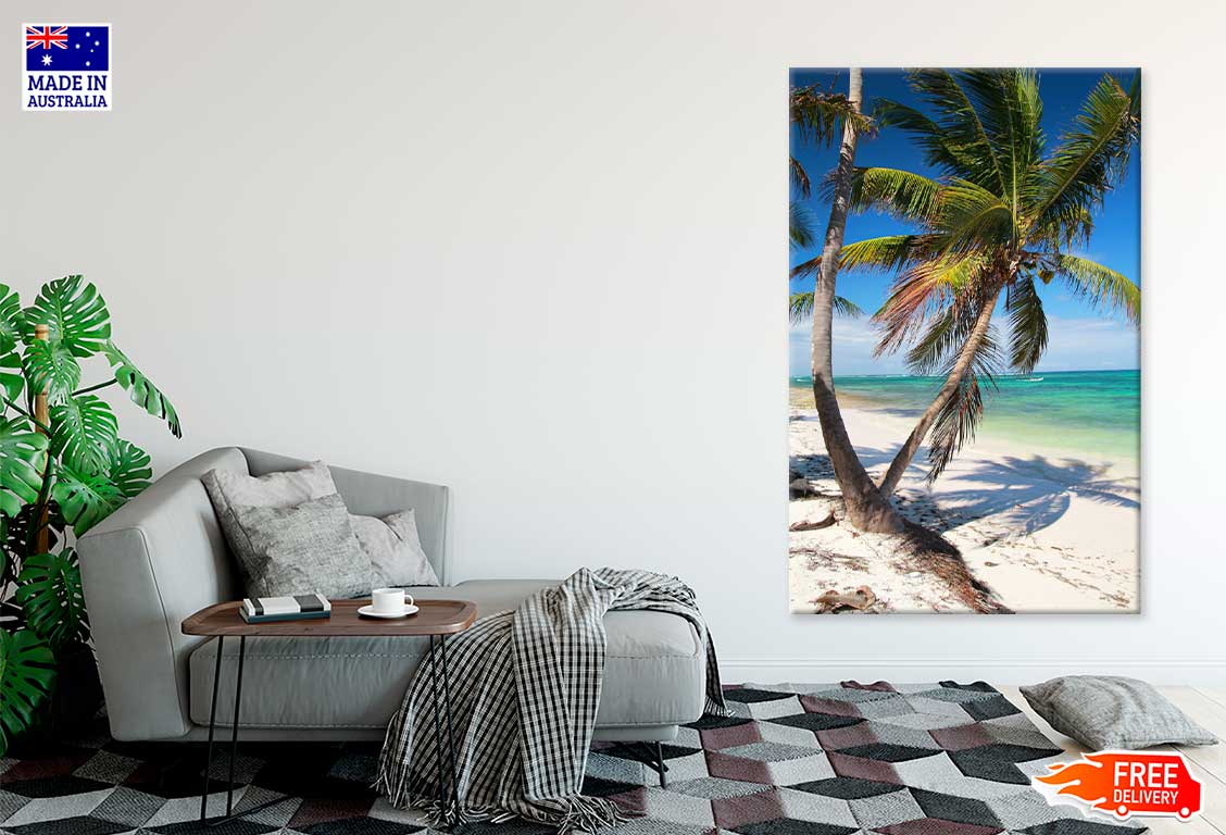 Palms on Sand Beach Photograph Print 100% Australian Made