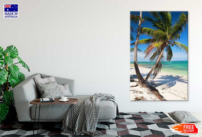 Palms on Sand Beach Photograph Print 100% Australian Made