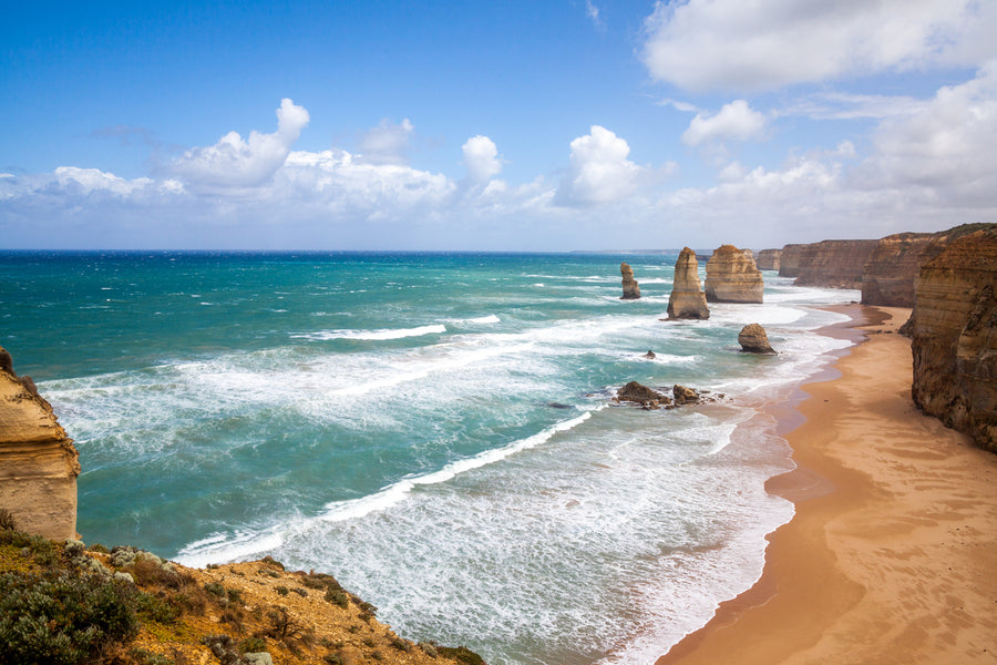 Sandy Beach near The Twelve Apostles, Great Ocean Road, Victoria Print 100% Australian Made