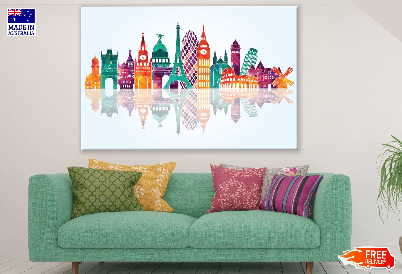 European Cities Illustrations Print 100% Australian Made