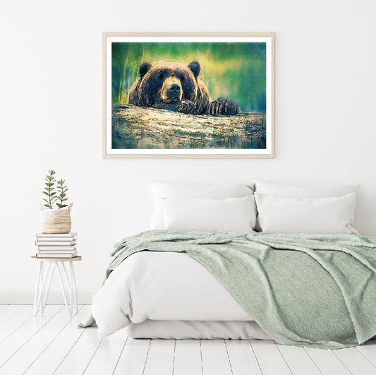 Bear Near Tree Trunk Photograph Home Decor Premium Quality Poster Print Choose Your Sizes