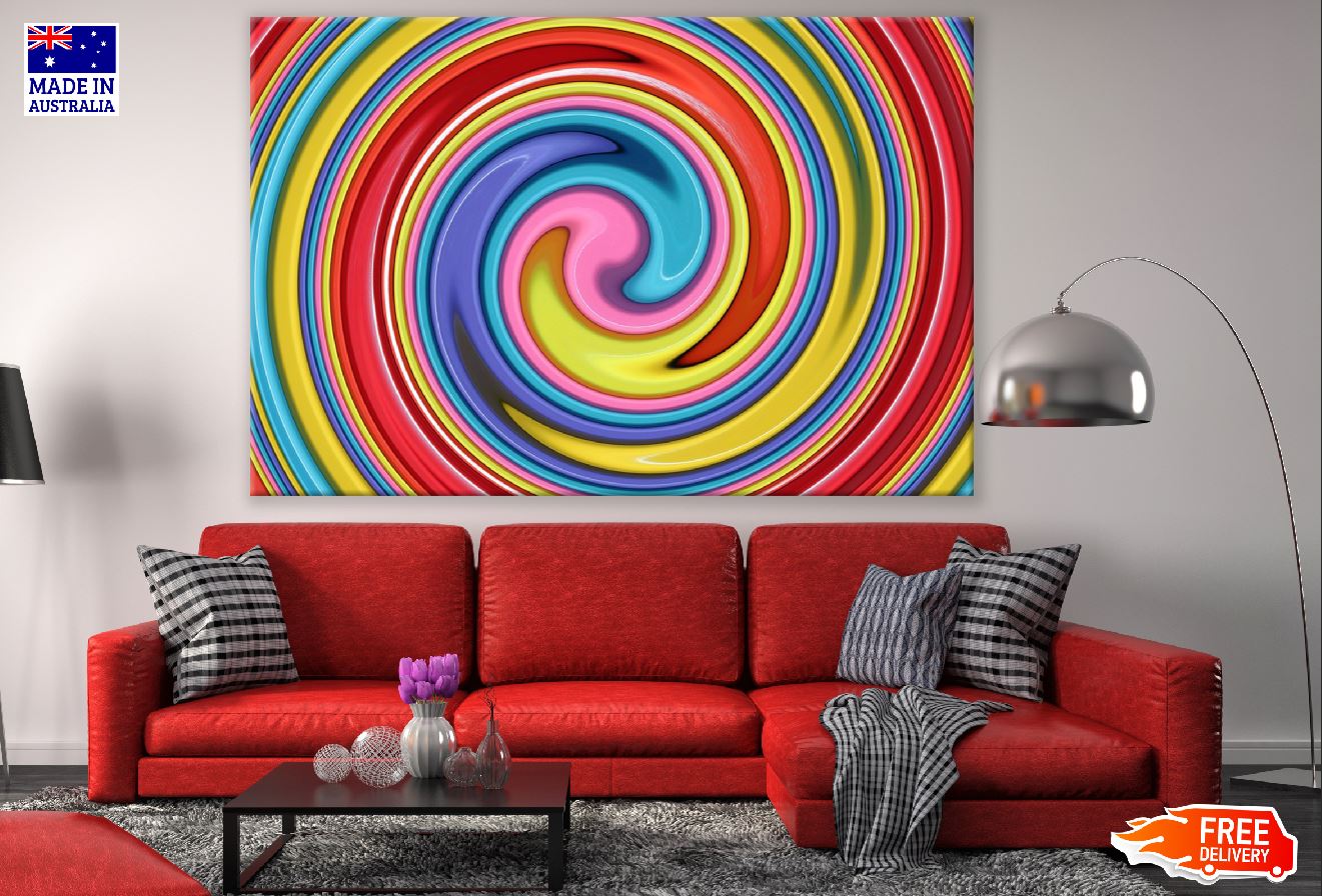Colorful Spiral Abstract Design Print 100% Australian Made