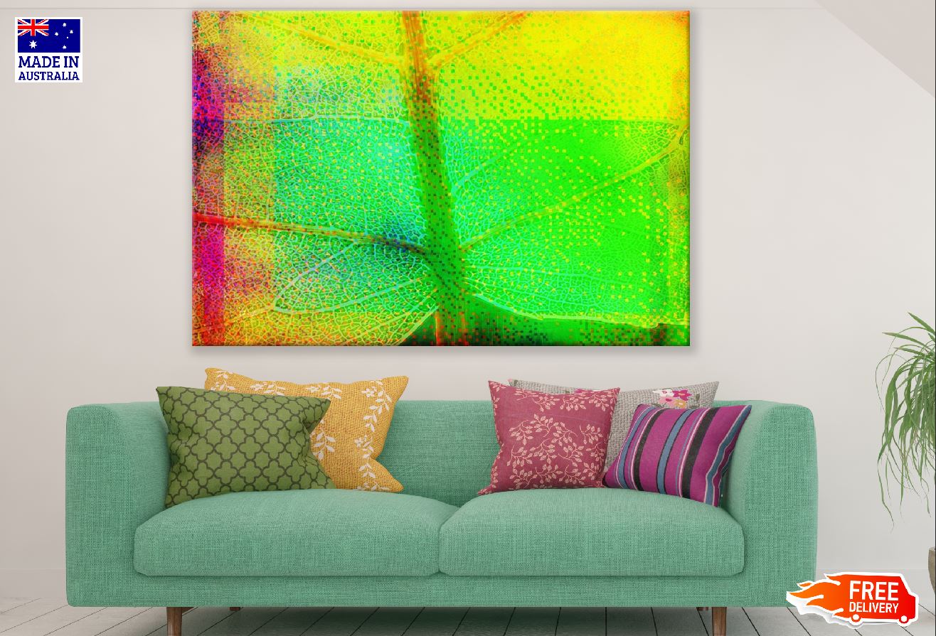 Green Yellow & Pink Abstract Design Print 100% Australian Made