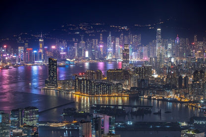 Hong Kong Cityscape Night View Photograph Print 100% Australian Made