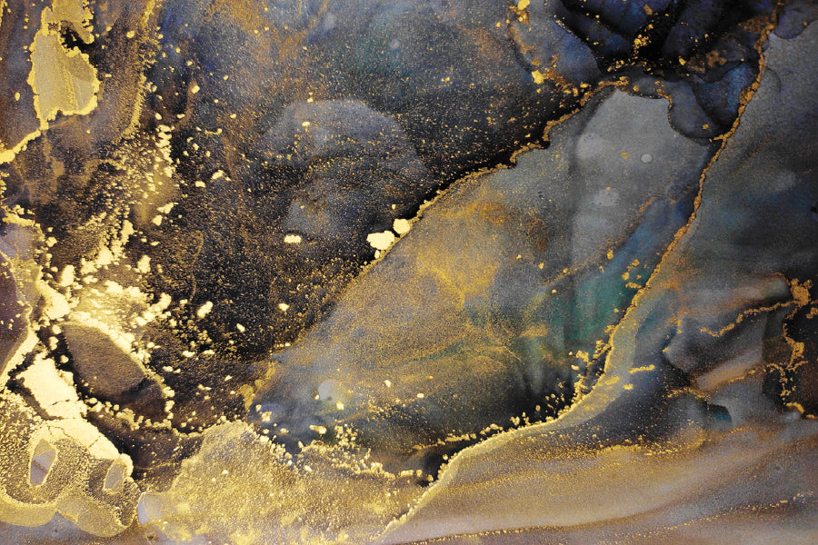 Gold Spray & Black Abstract Design Print 100% Australian Made