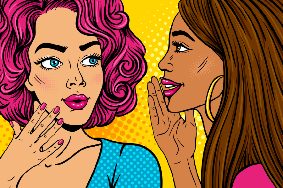 Two Girls Whispering Illustration Print 100% Australian Made