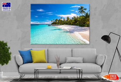 Typical Blue Beach Photograph in Maldives Print 100% Australian Made