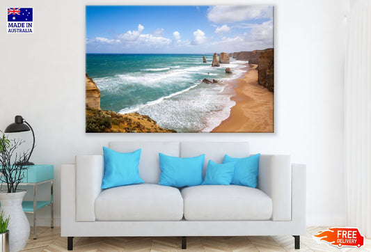 Sandy Beach near The Twelve Apostles, Great Ocean Road, Victoria Print 100% Australian Made