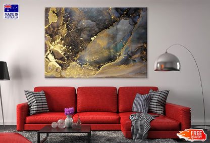 Gold Spray & Black Abstract Design Print 100% Australian Made