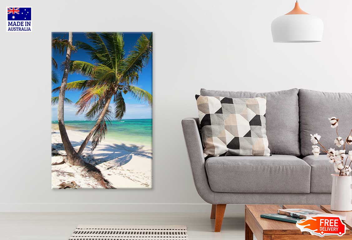 Palms on Sand Beach Photograph Print 100% Australian Made