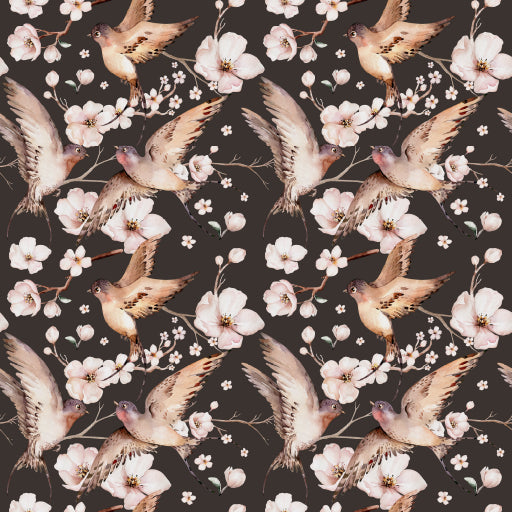 Square Canvas Blossom Flowers & Birds Design High Quality Print 100% Australian Made