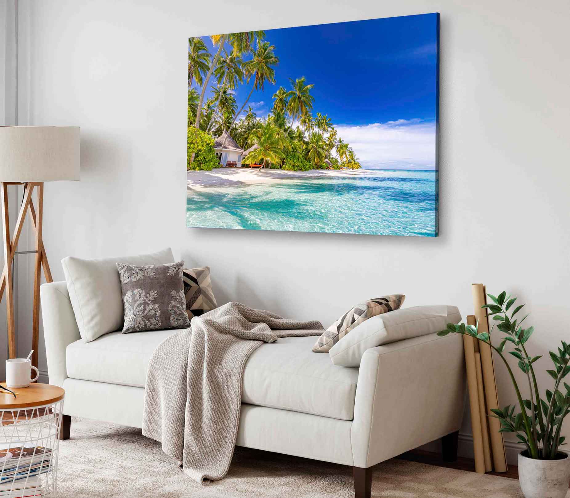 Bella Home Sea Villa Palms on The Island Print Canvas Ready to hang