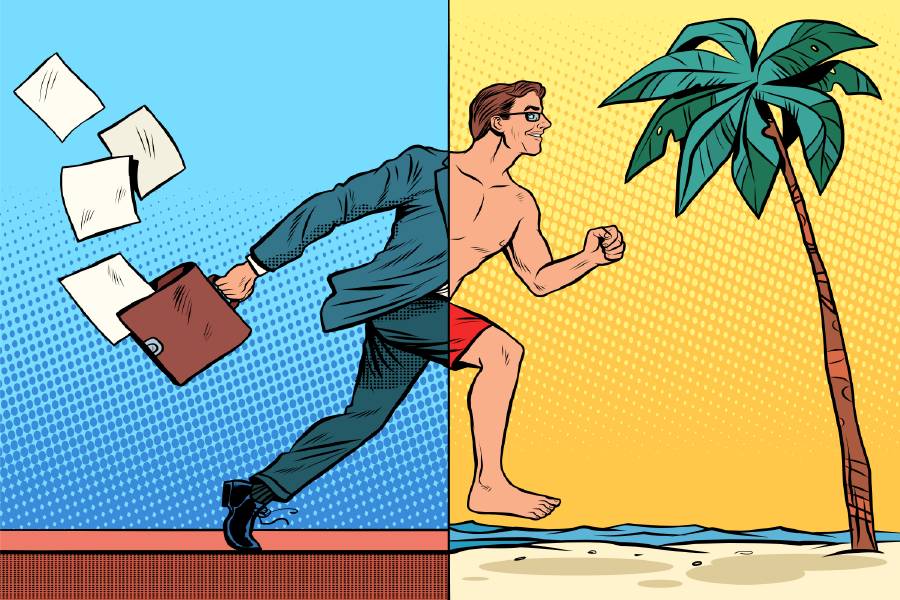 Man Running Work to Rest Illustration Print 100% Australian Made