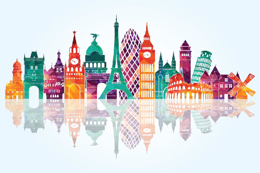 European Cities Illustrations Print 100% Australian Made