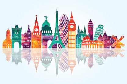 European Cities Illustrations Print 100% Australian Made
