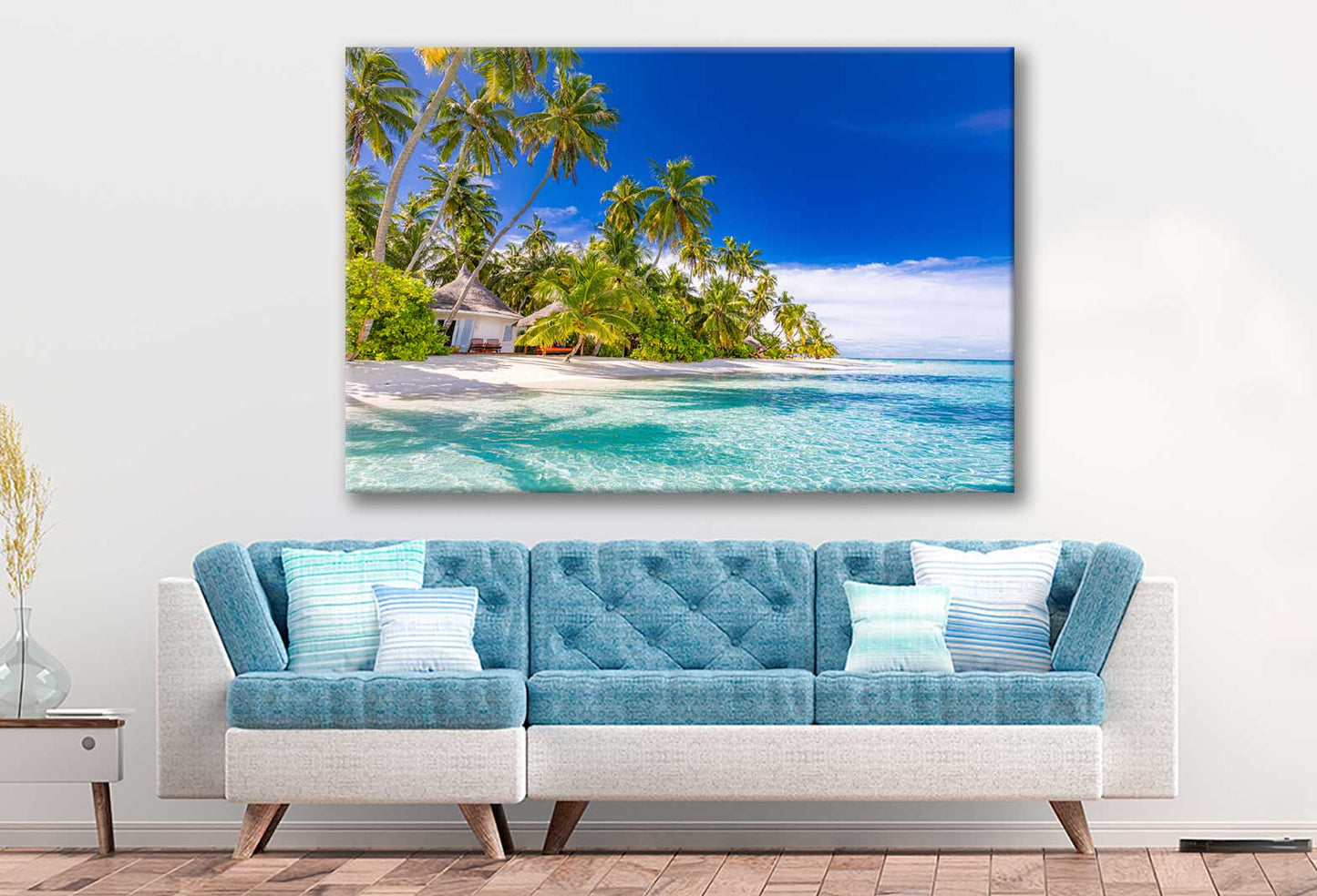 Bella Home Sea Villa Palms on The Island Print Canvas Ready to hang
