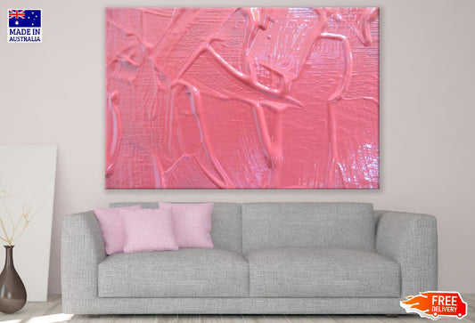 Pink Color Paint Abstract Design Print 100% Australian Made