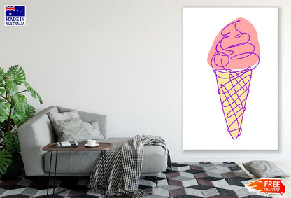 Sweet Ice Cream Line Art Design Print 100% Australian Made