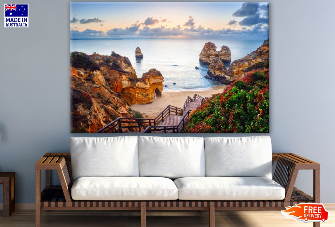 Stunning Beach with Rocks Photograph Print 100% Australian Made