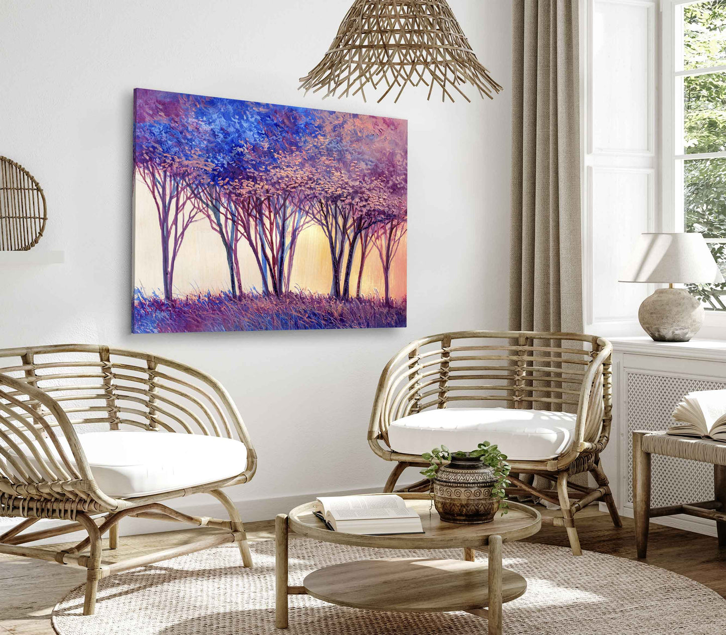 Bella Home Abstract Forest Trees Oil Painting Print Canvas Ready to hang