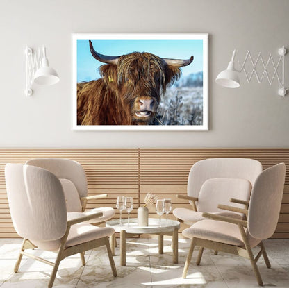 Higland Cow Portrait Oil Painting Home Decor Premium Quality Poster Print Choose Your Sizes