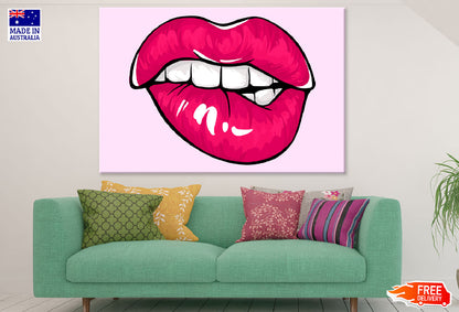Biting Lips Colorful Illustration Print 100% Australian Made