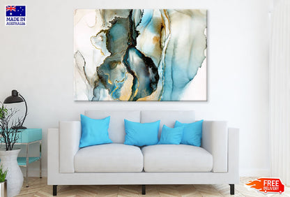 Blue Green & Gold Abstarct Design Print 100% Australian Made