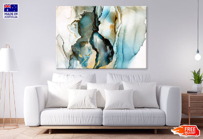 Blue Green & Gold Abstarct Design Print 100% Australian Made