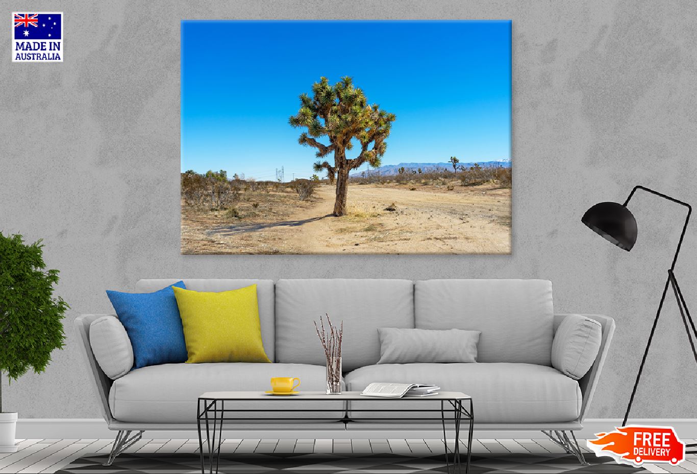 Joshua Tree on Mojave Desert View Photograph Print 100% Australian Made