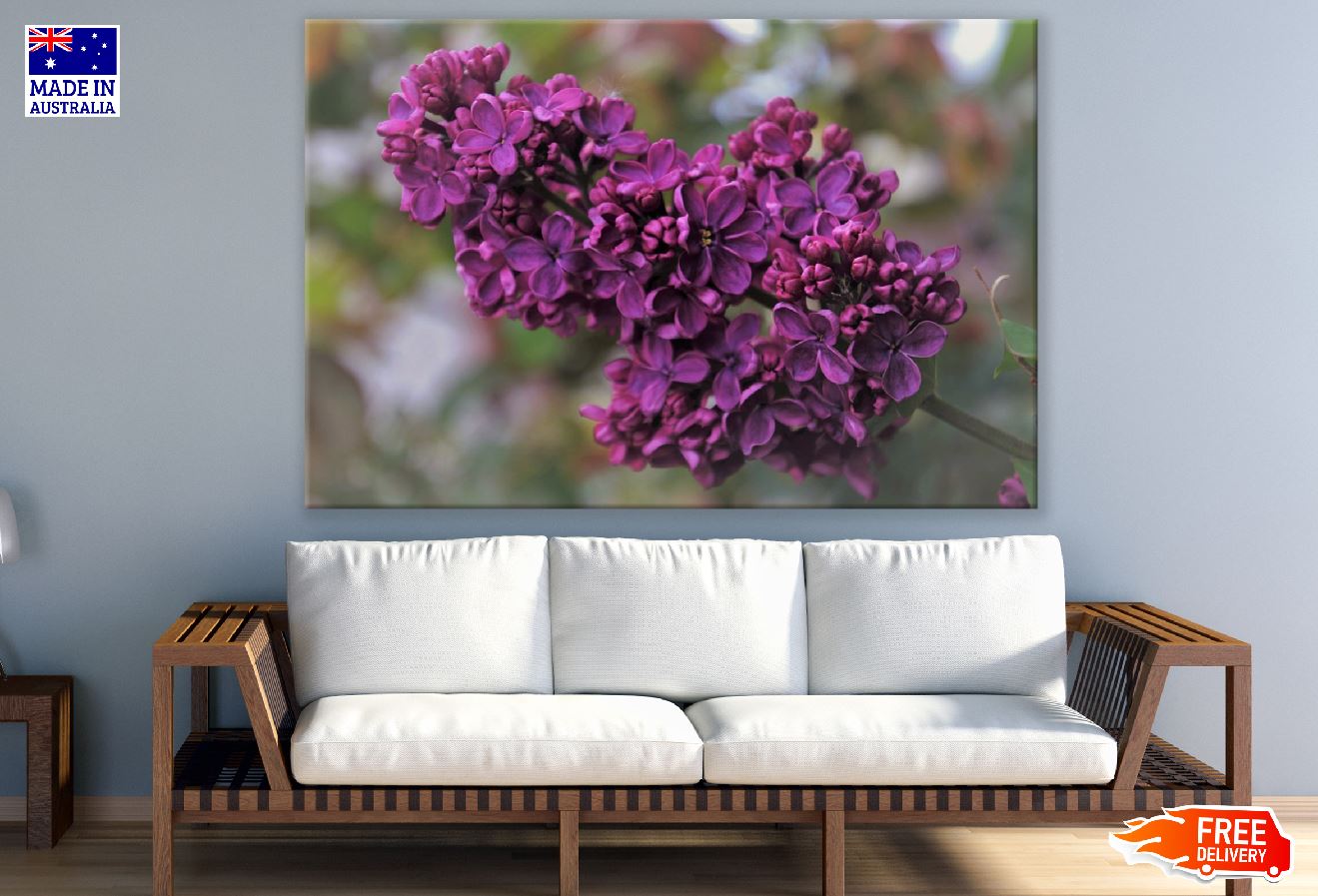 Purple Lilac Flowers Closeup Photograph Print 100% Australian Made