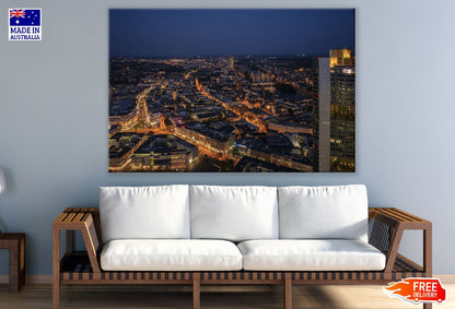Maintower Night View Photograph Frankfurt, Germany Print 100% Australian Made