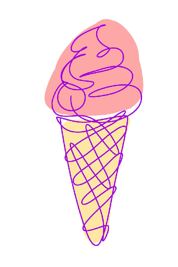 Sweet Ice Cream Line Art Design Print 100% Australian Made