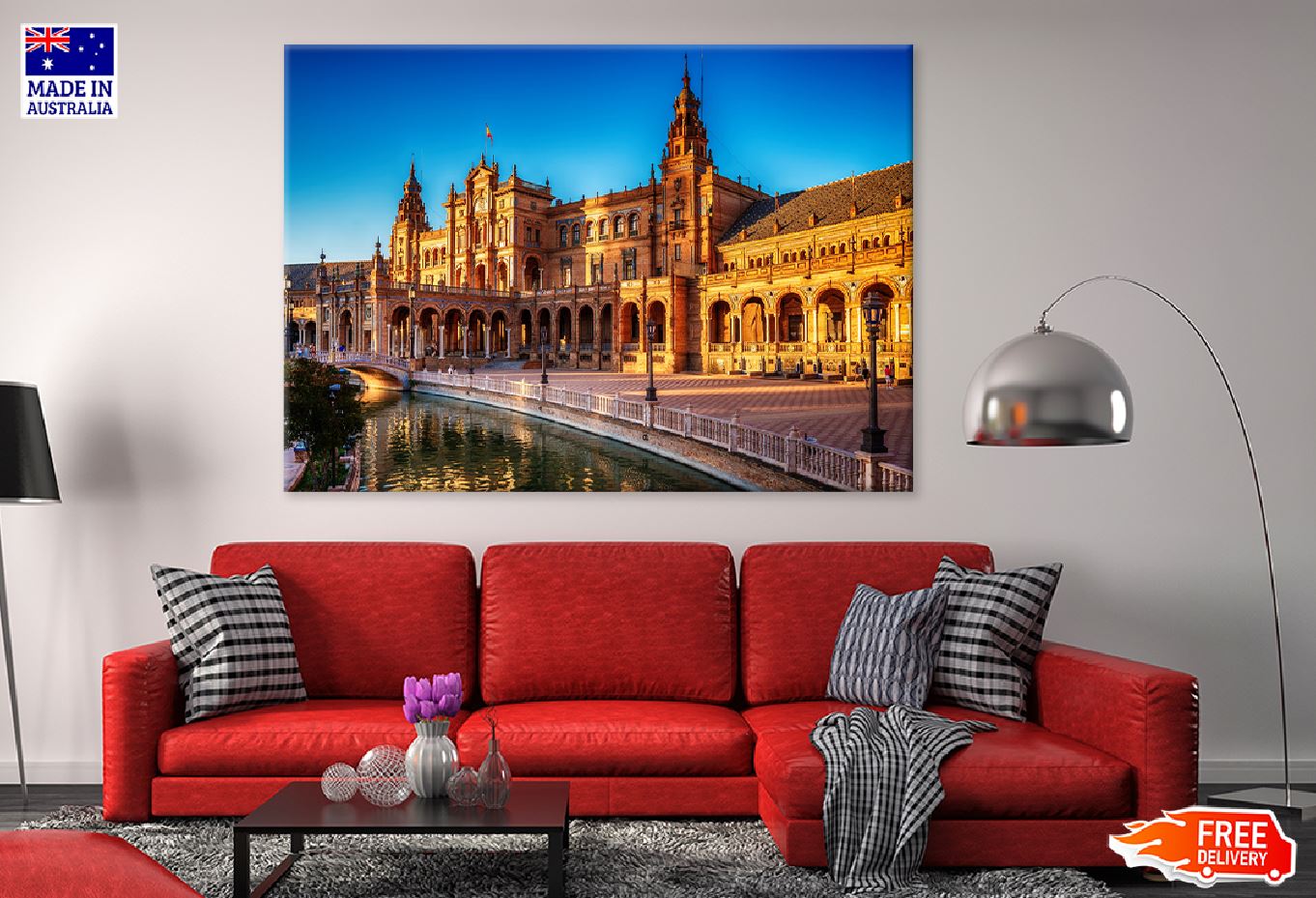 Plaza de Espana Square Sunset Photograph Print 100% Australian Made