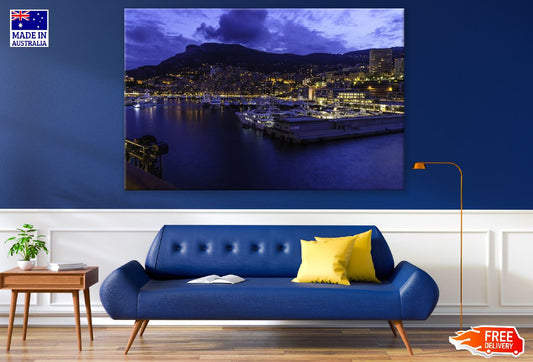 Port City Night view Photograph, Monaco Print 100% Australian Made