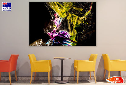Pink & Yellow Color Splash Abstract Design Print 100% Australian Made